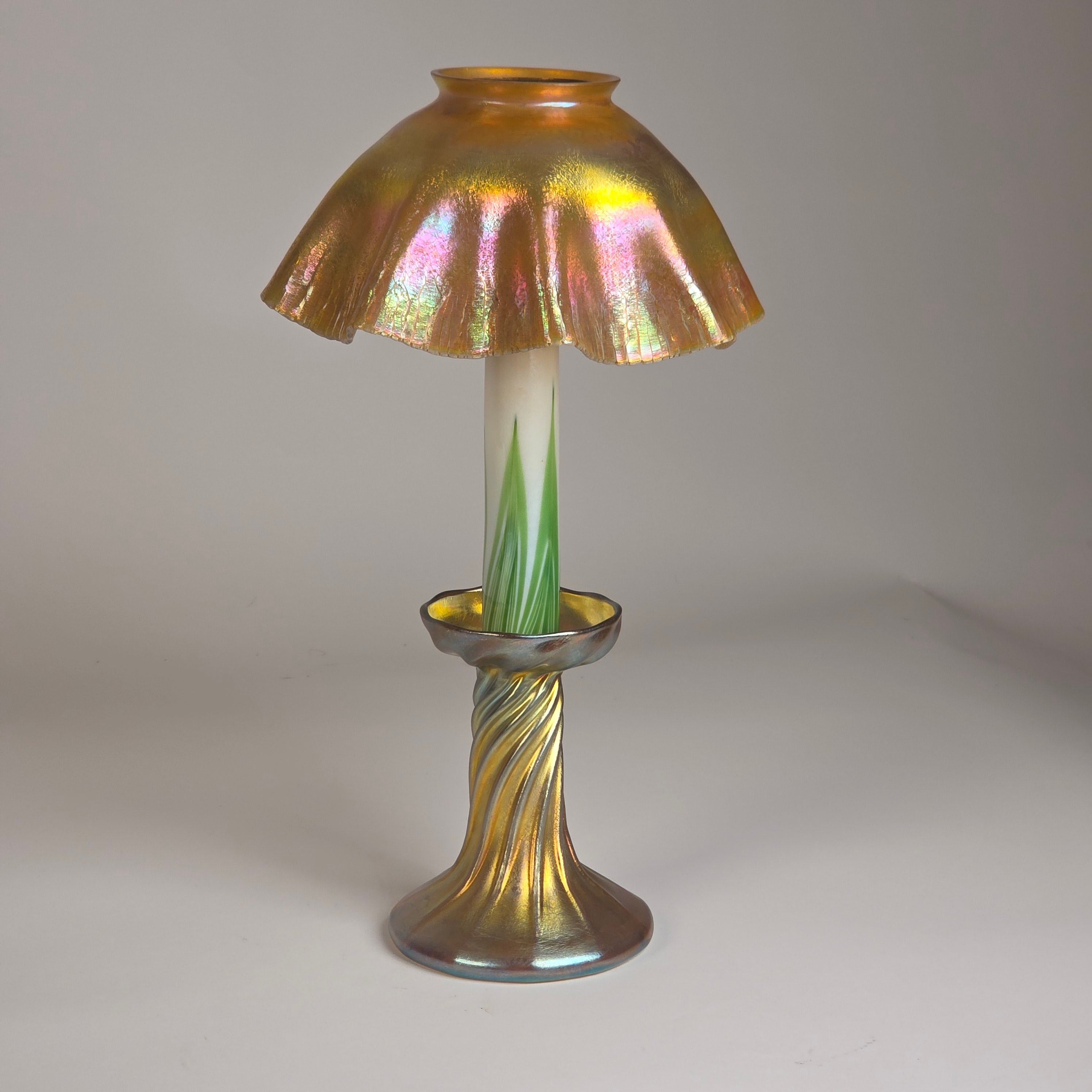 Tiffany Studios Favrile Glass Candle Lamp