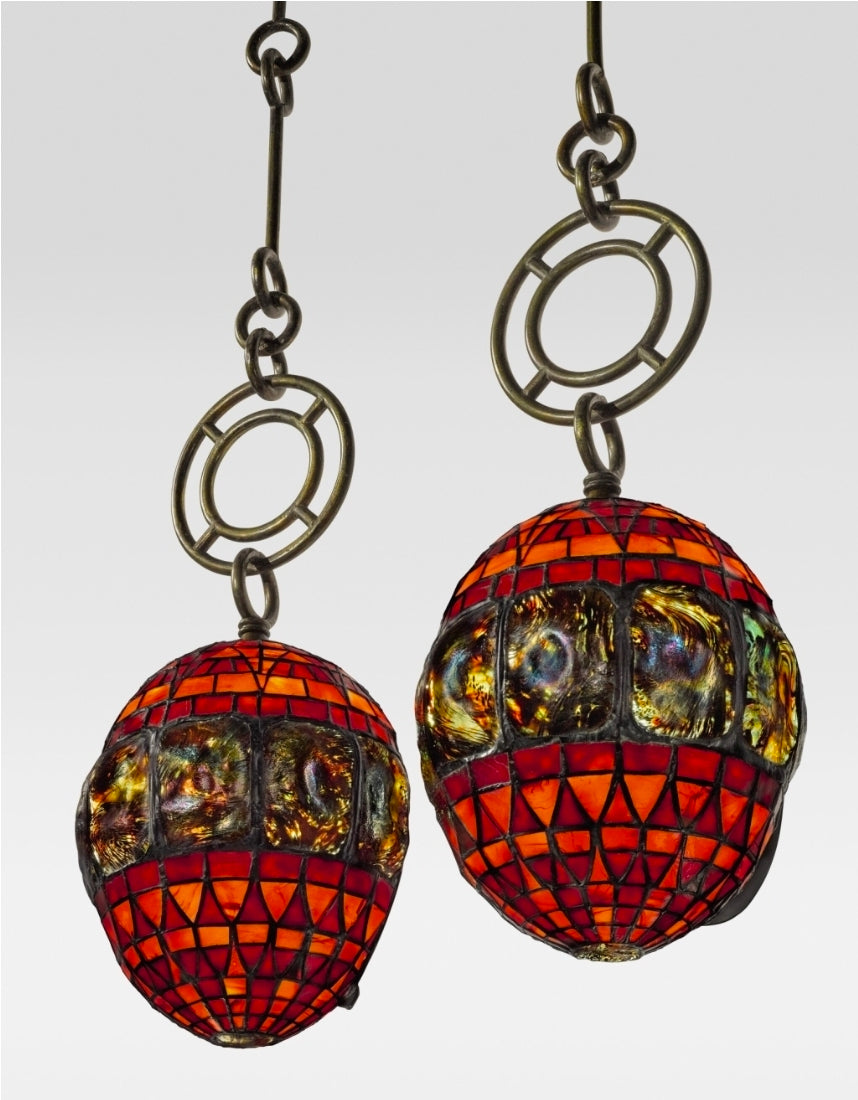 Pair of Tiffany Studios Rare Turtleback Lanterns