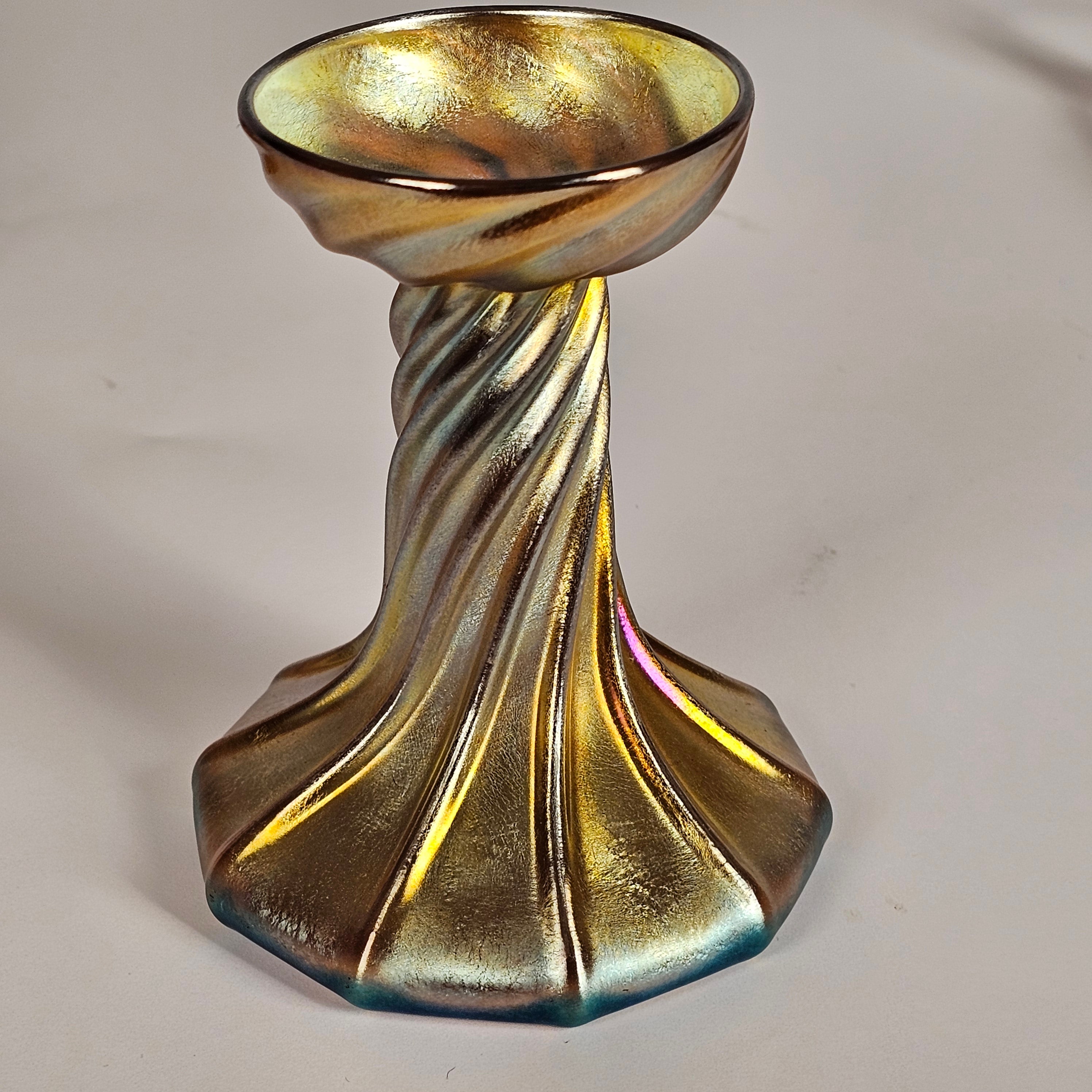 Tiffany Studios Favrile Glass Candle Lamp