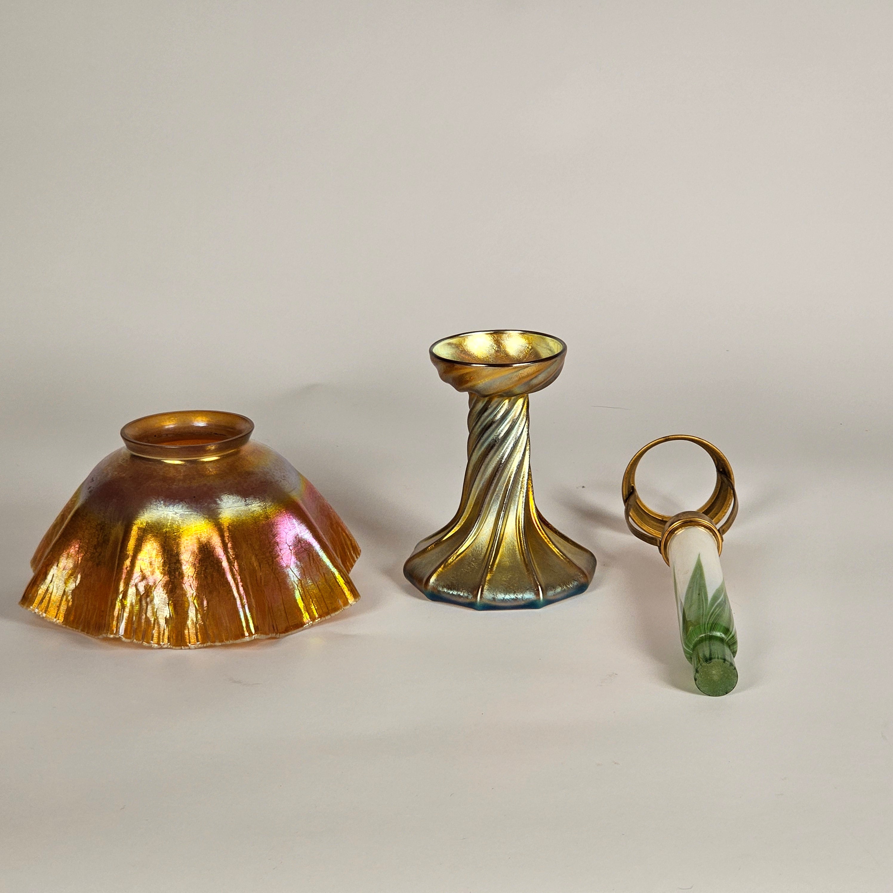 Tiffany Studios Favrile Glass Candle Lamp