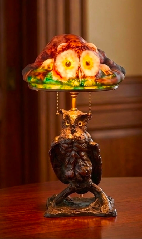 Pairpoint Puffy Brown Owl Lamp