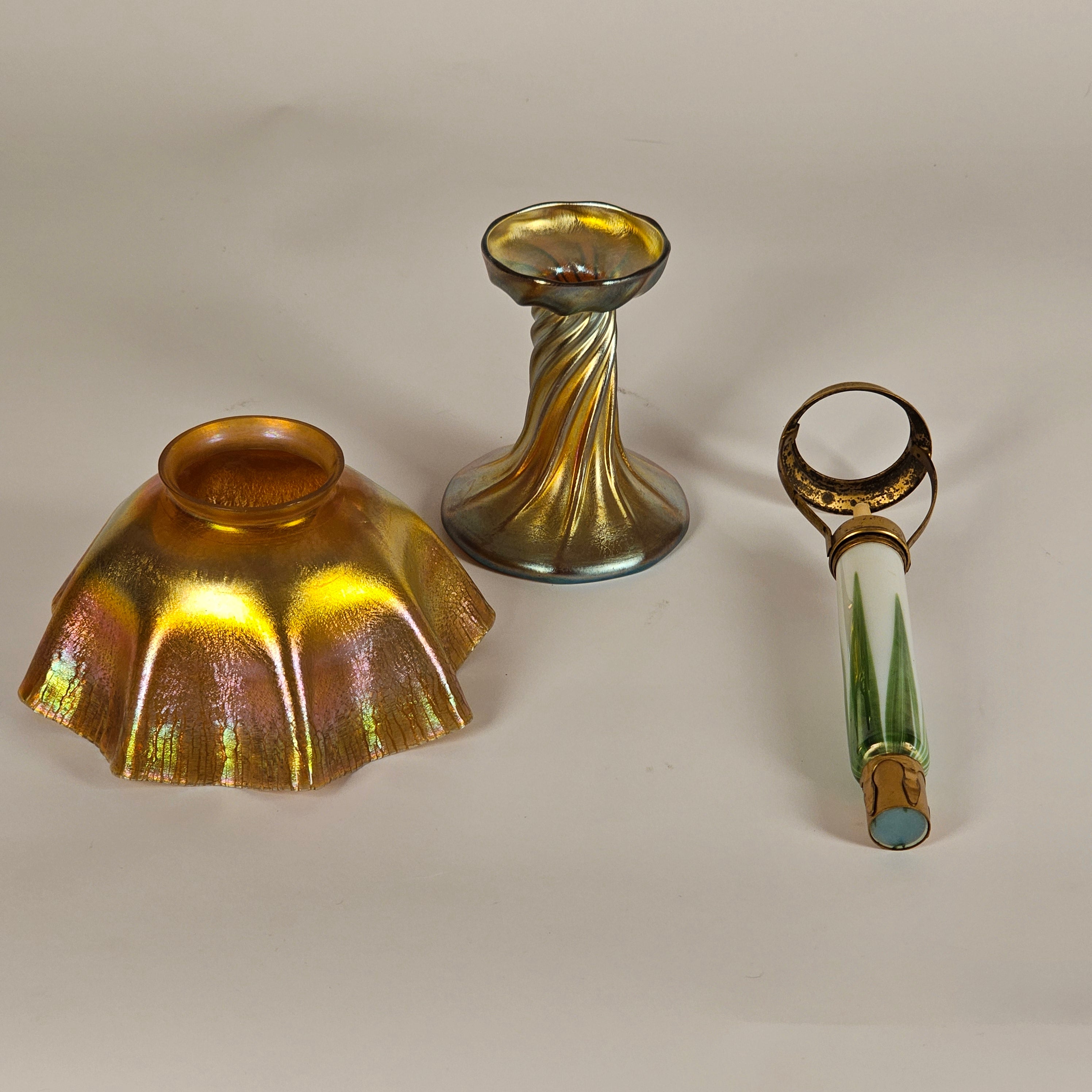 Tiffany Studios Favrile Glass Candle Lamp