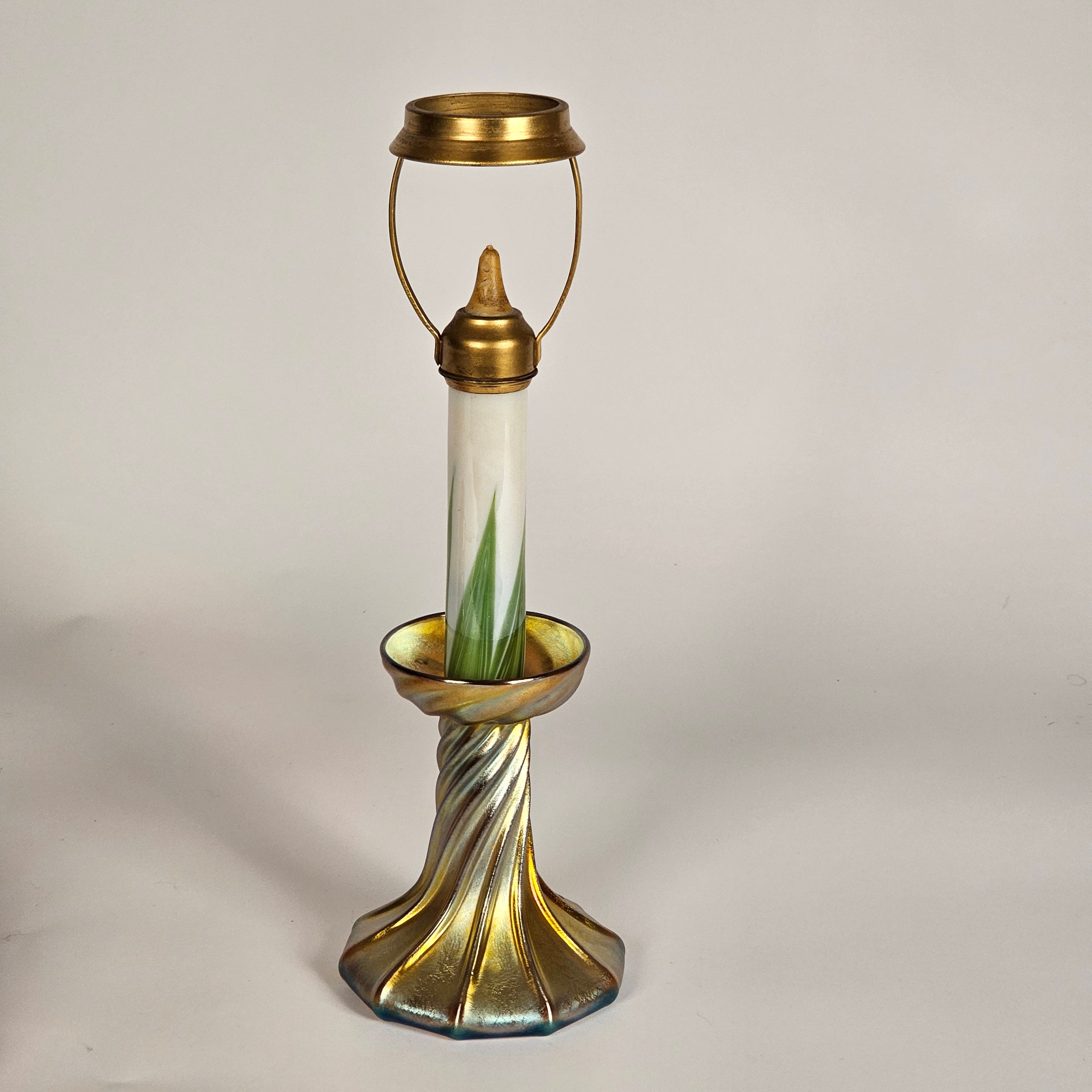 Tiffany Studios Favrile Glass Candle Lamp