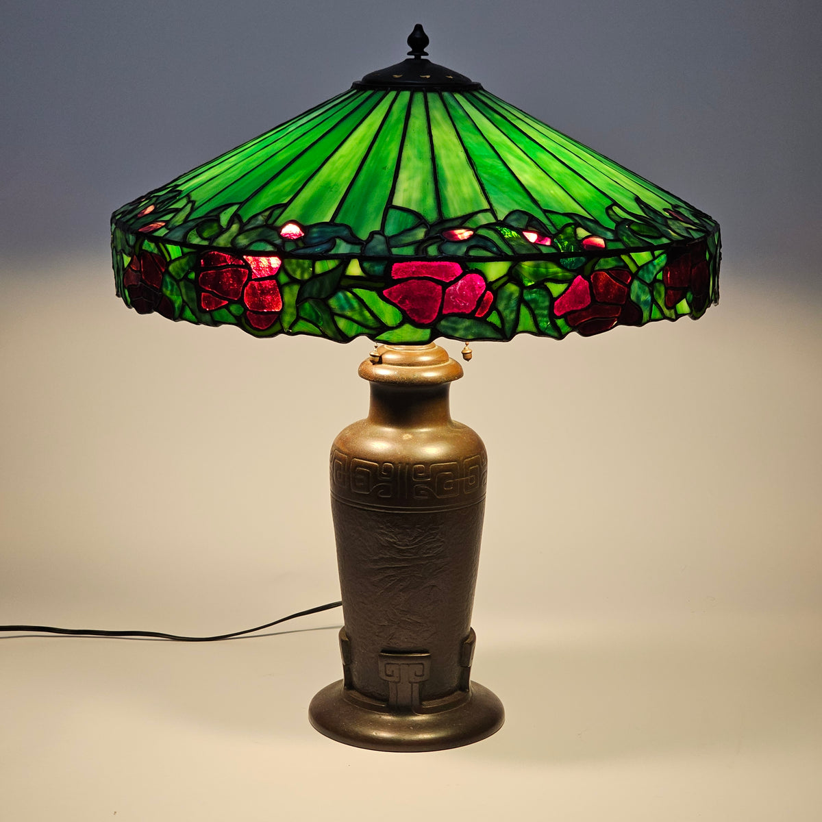 Handel Red Poppy Border Lamp