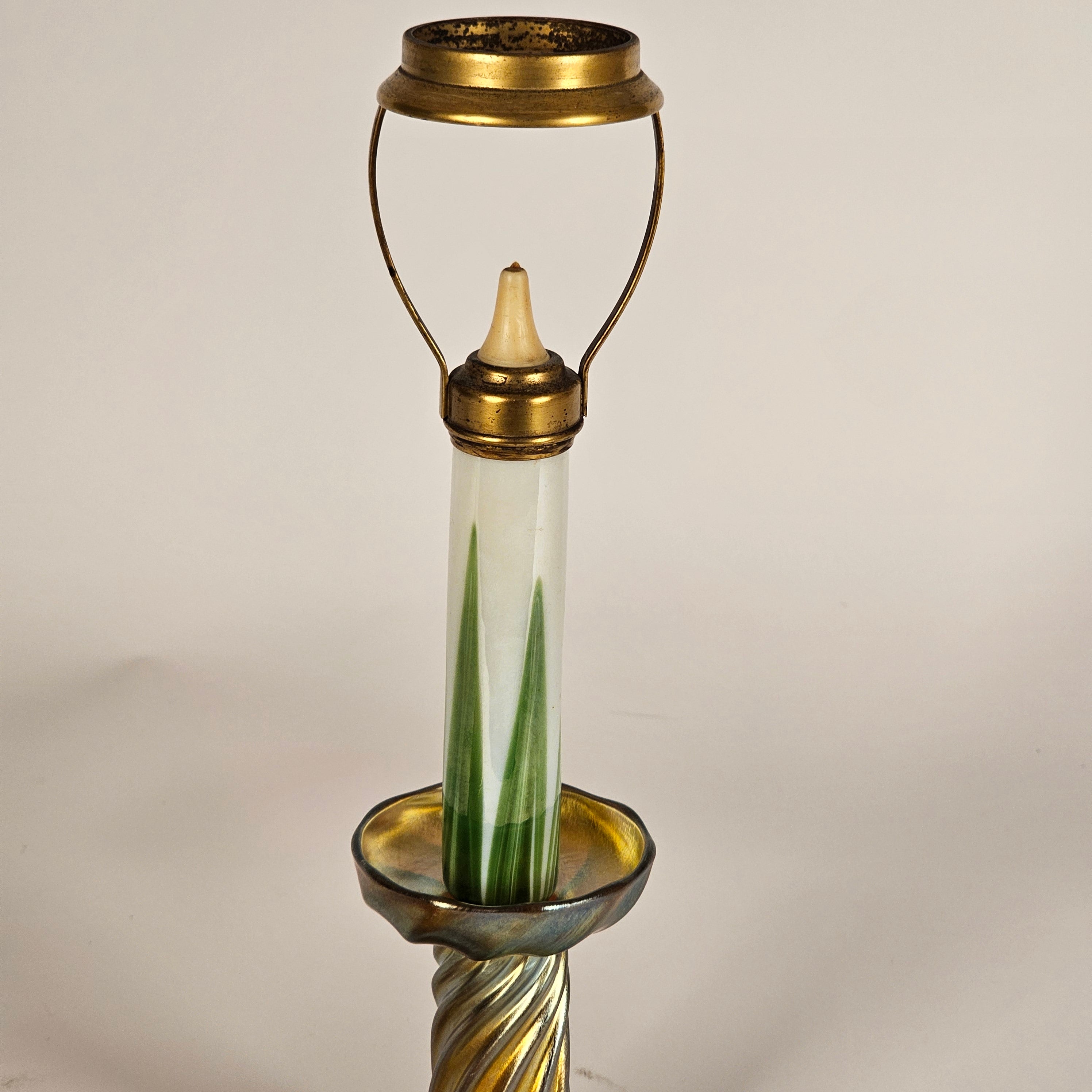 Tiffany Studios Favrile Glass Candle Lamp