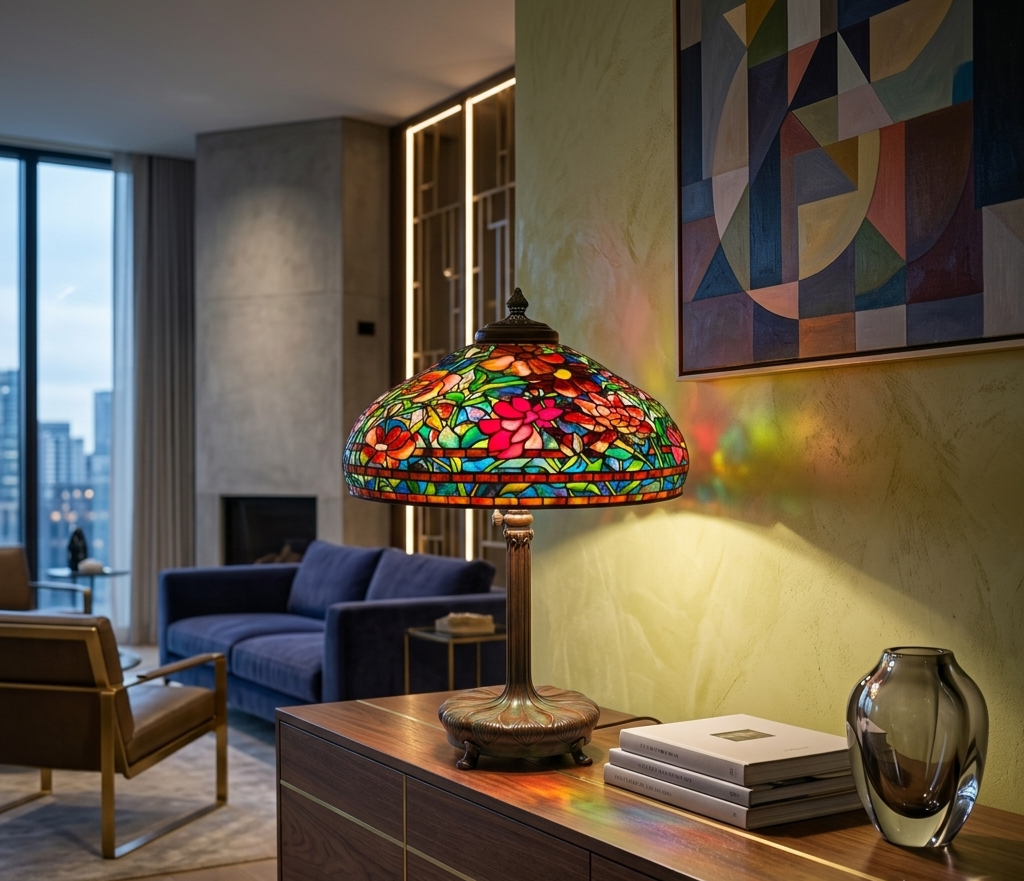 Tiffany Studios Peony Lamp