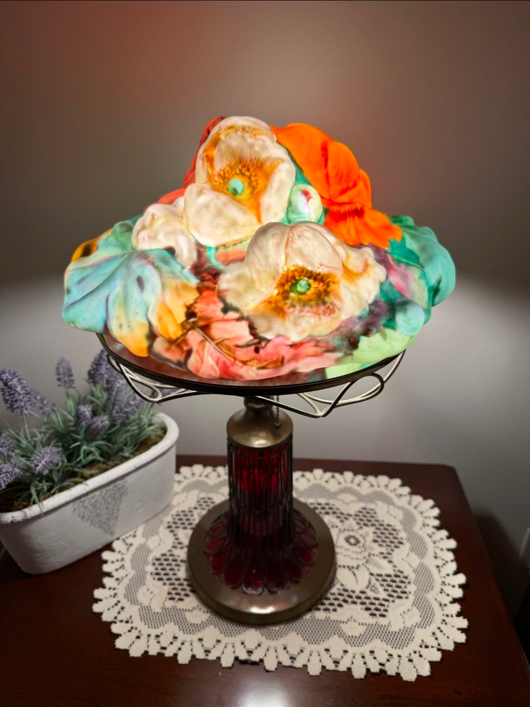 Pairpoint Puffy Multi-colored Poppy