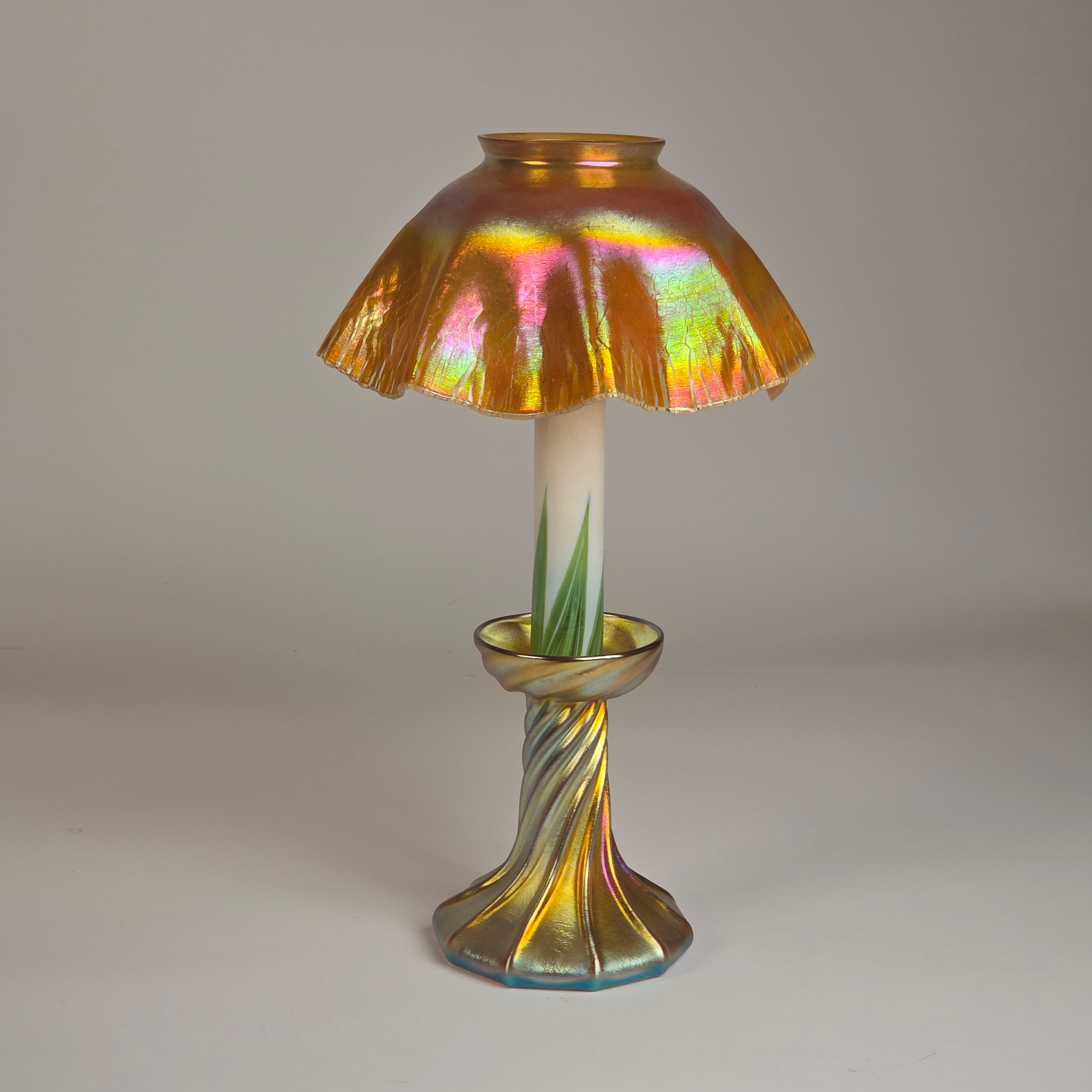 Tiffany Studios Favrile Glass Candle Lamp