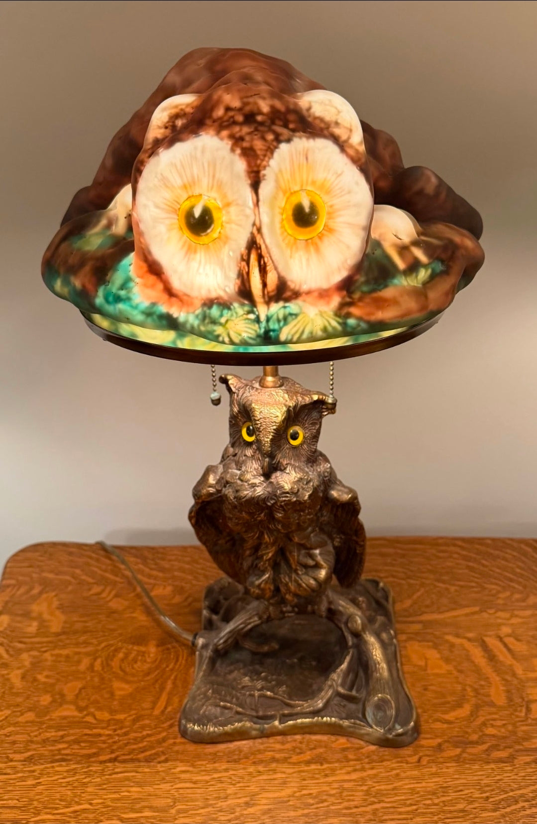 Pairpoint Puffy Brown Owl Lamp