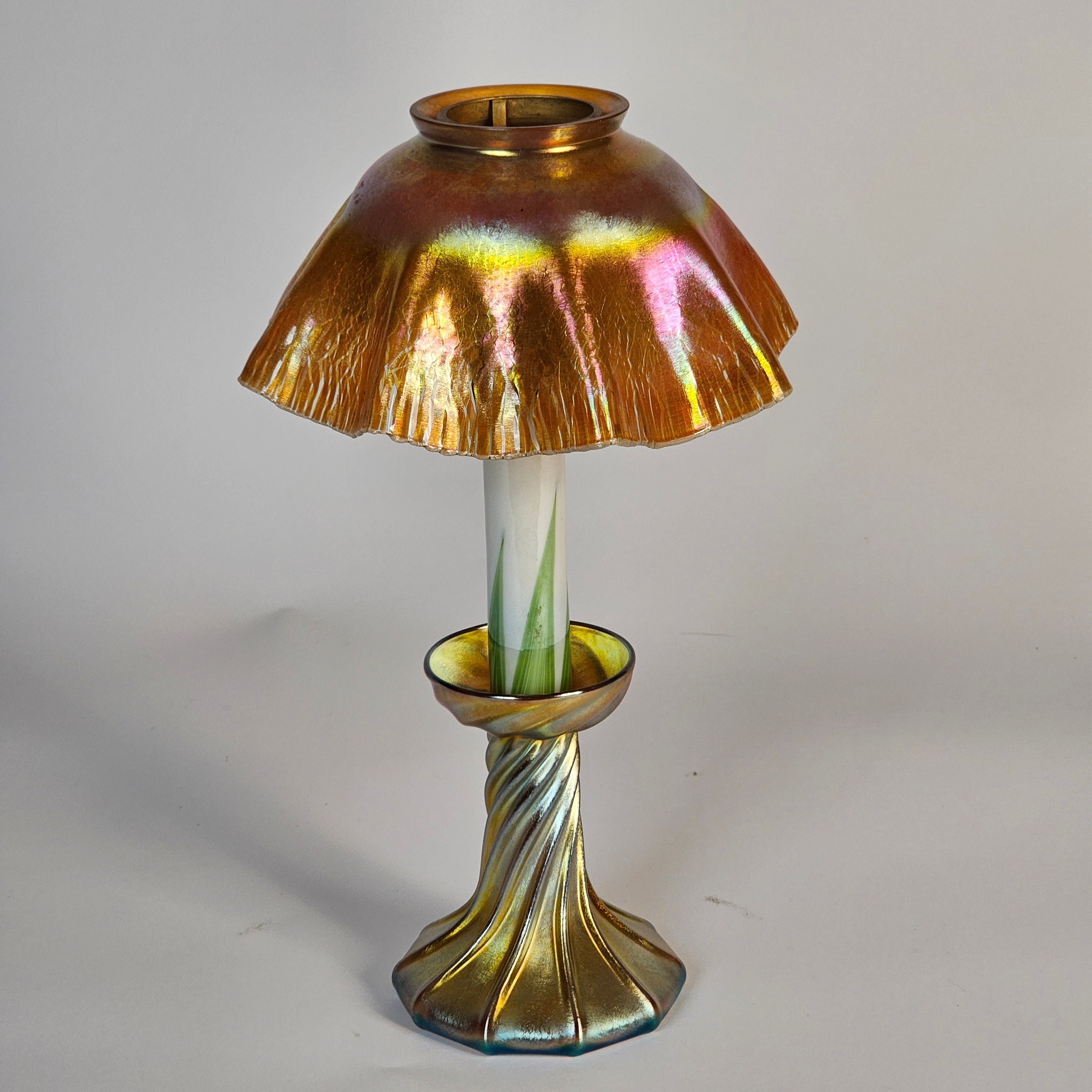 Tiffany Studios Favrile Glass Candle Lamp